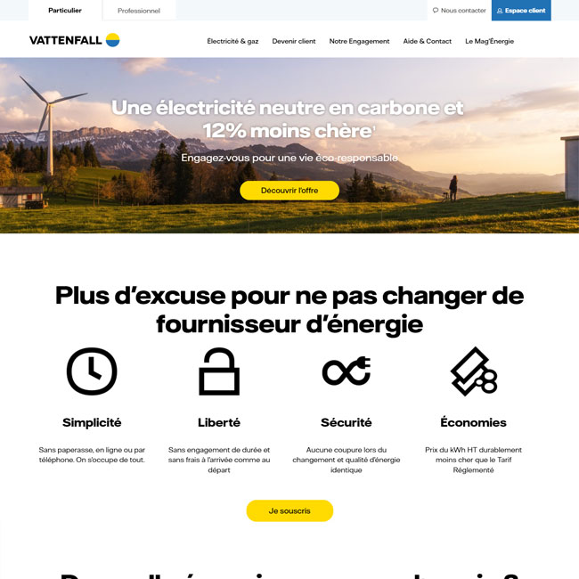 Vattenfall website